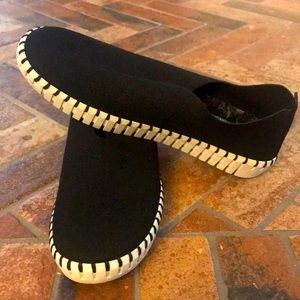 Sketchers black memory foam slip ons